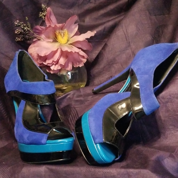 Shoes: Jessica Simpson Color Block Open Toe Heels - Picture 2 of 8